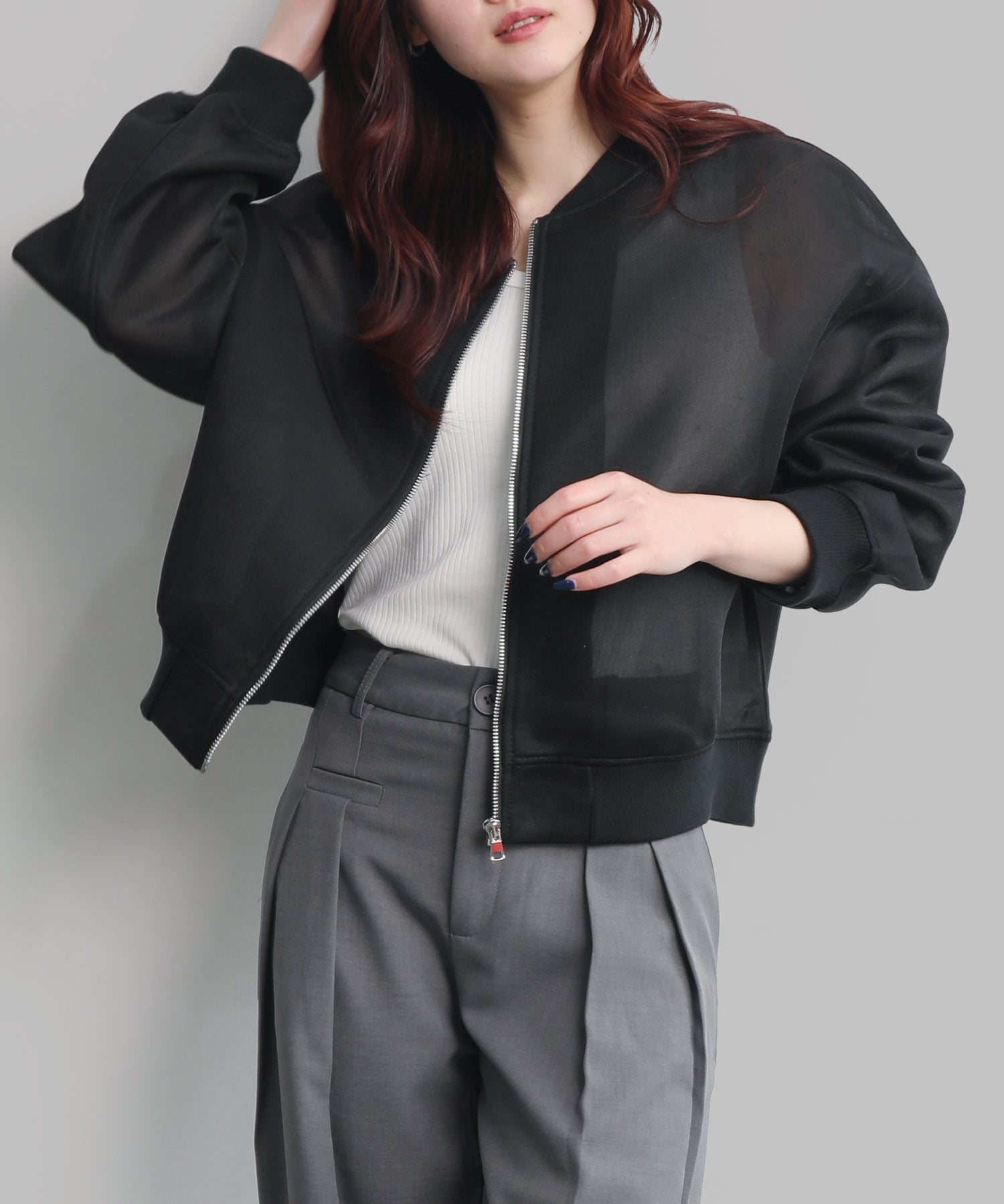 aimoha/シアーダンボールブルゾン アイモハ ジャケット・アウター ブルゾン・ジャンパー ホワイト ブラック