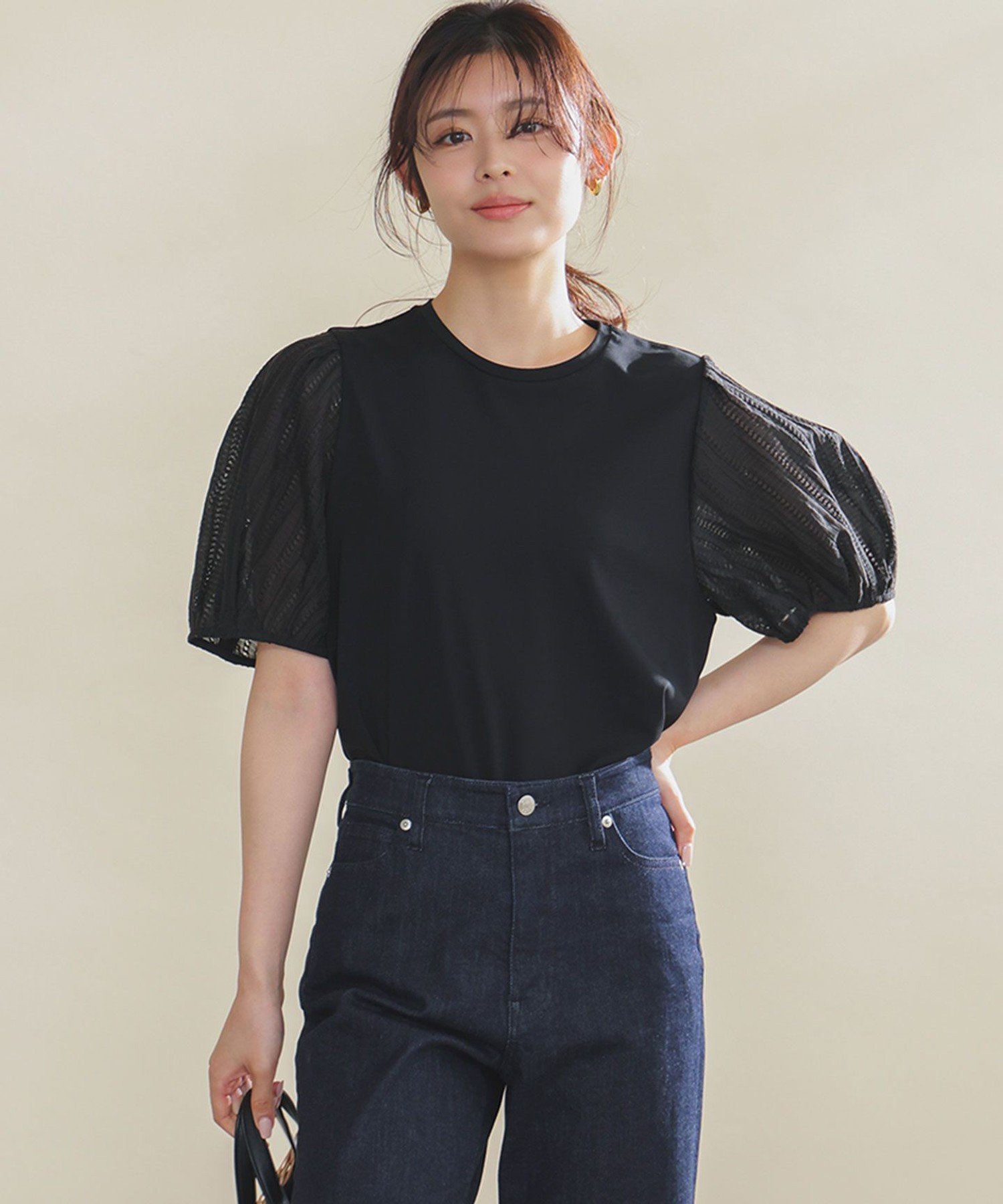 UNFILO L BEAUTY FORM-T タックスリーブ Tシャツ アンフィーロ トップス カットソー・Tシャツ グレー ピンク ホワイト ブラック