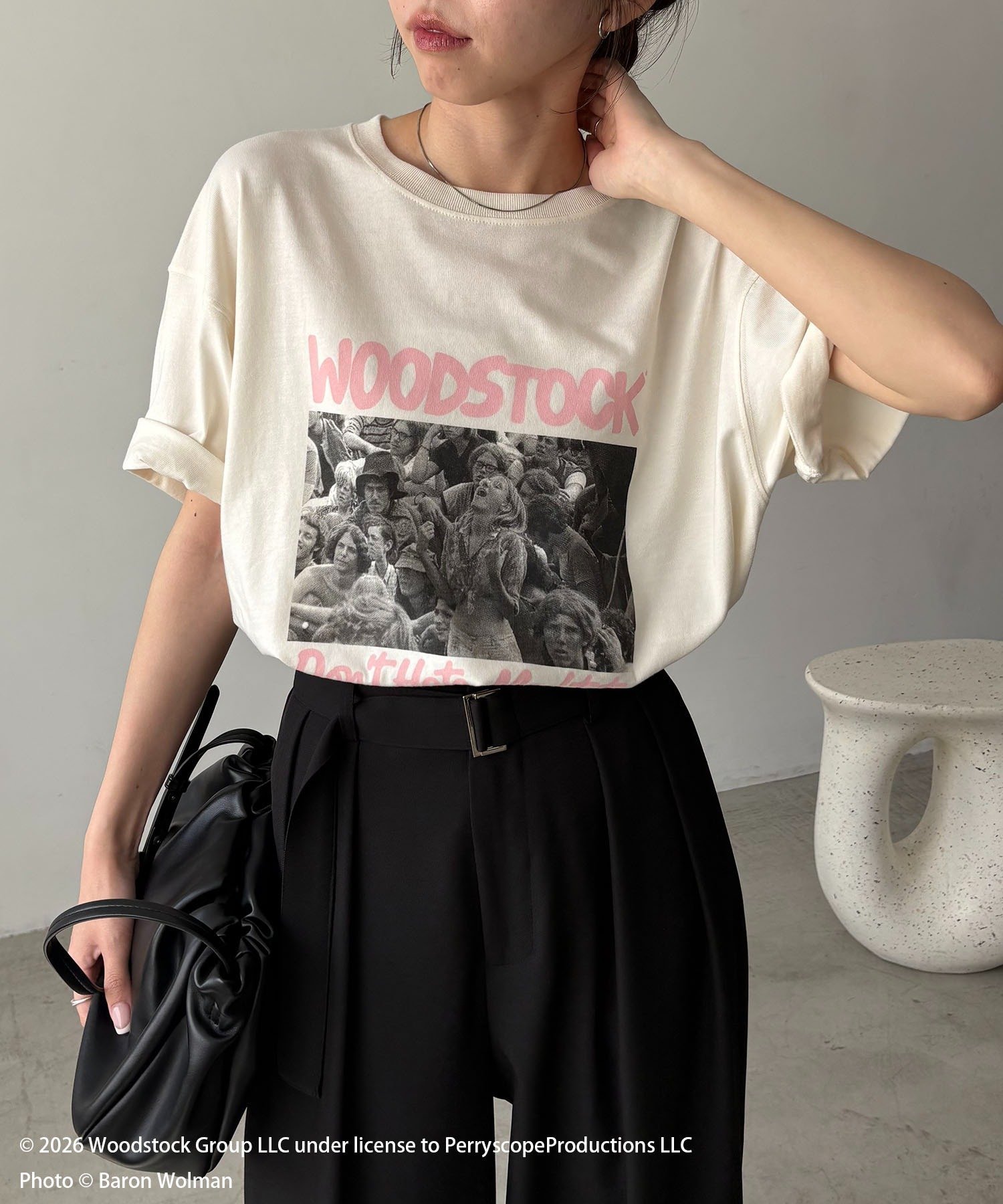 ＜GOOD ROCK SPEED＞WOODSTOCK Tシャツ カプリシュ レマージュ トップス カットソー・Tシャツ ホワイト