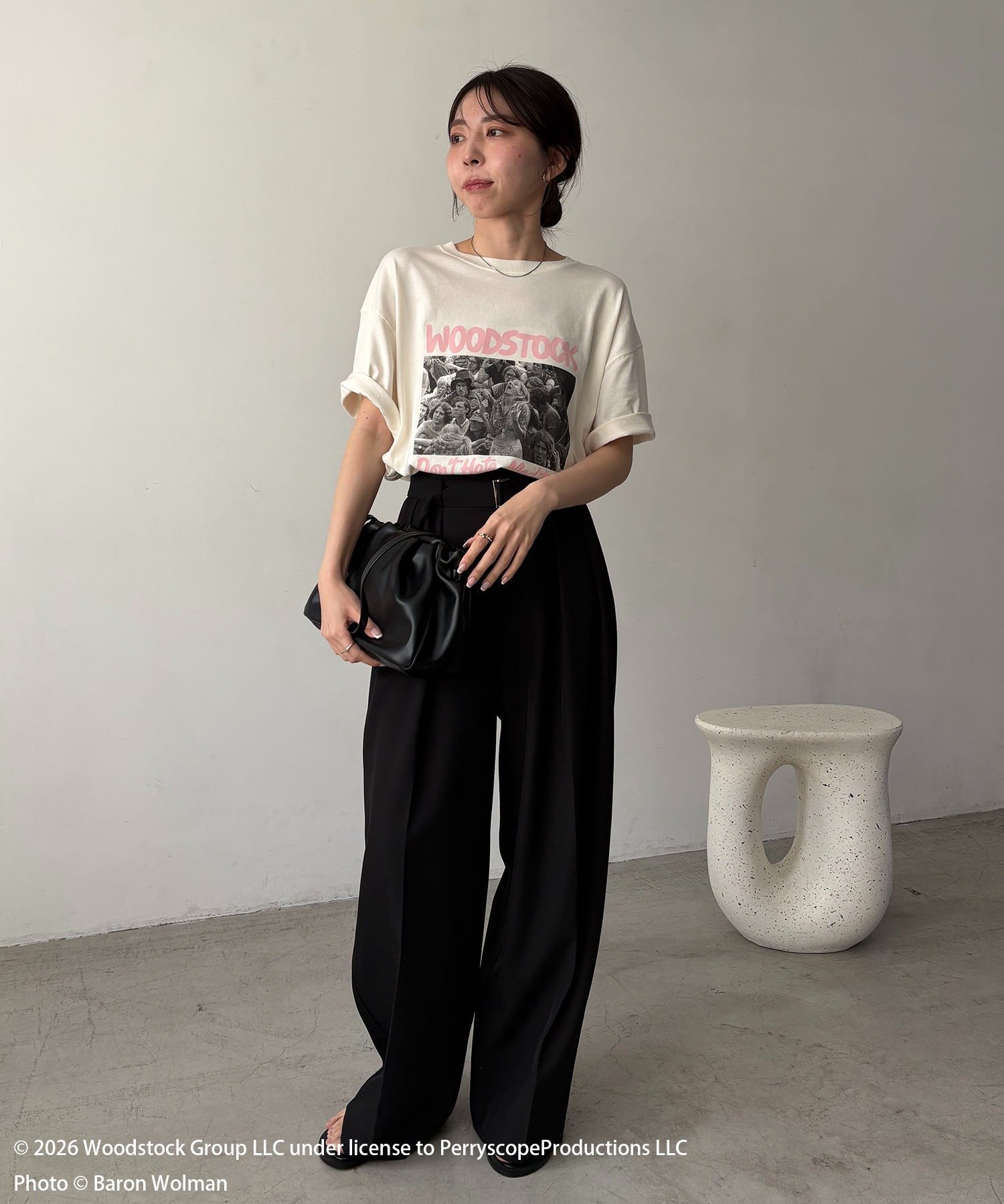 ＜GOOD ROCK SPEED＞WOODSTOCK Tシャツ カプリシュ レマージュ トップス カットソー・Tシャツ ホワイト