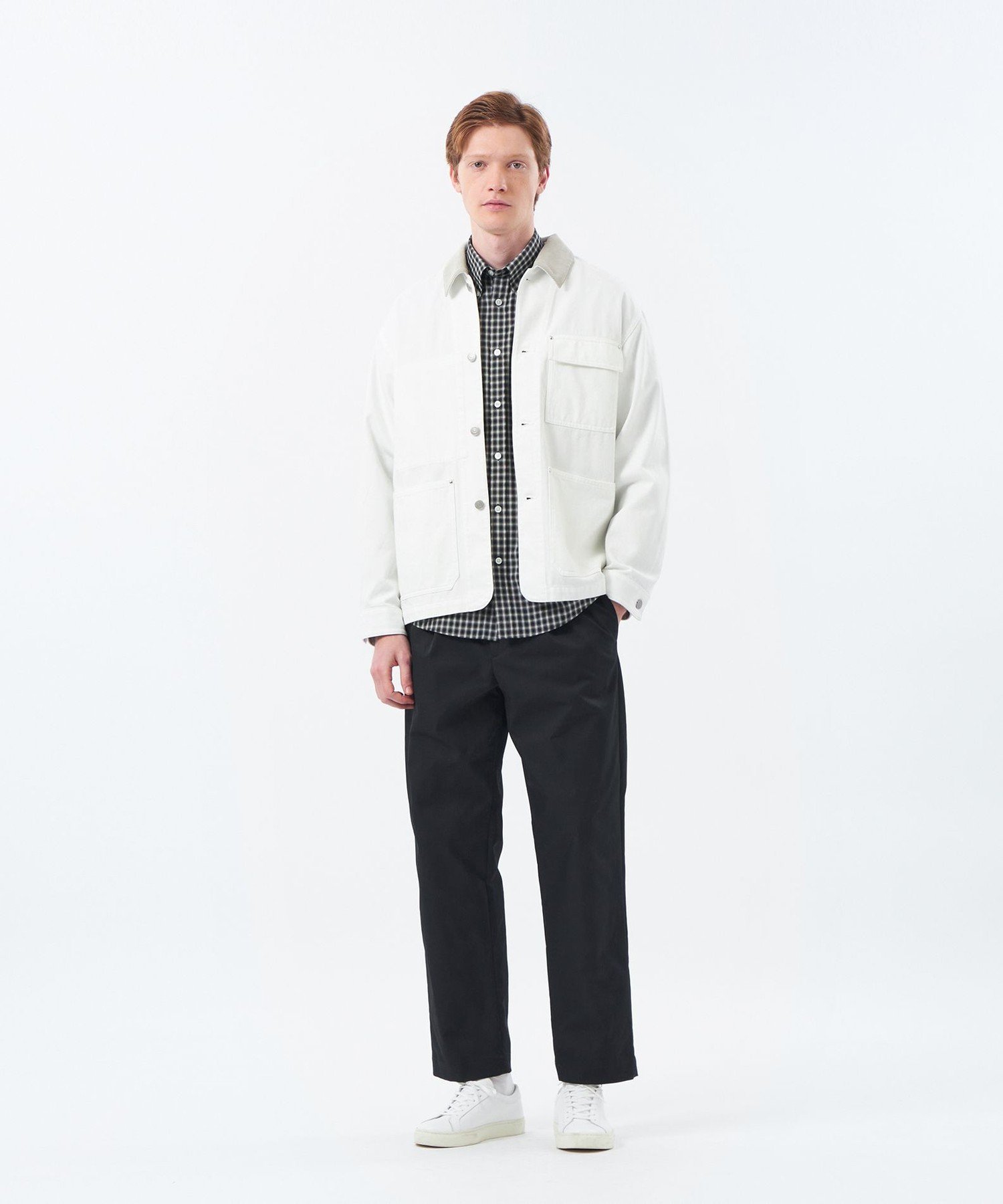 【WEEKENDER】チョアジャケット 10ozデニム マッキントッシュ フィロソフィー ジャケット・アウター ブルゾン・ジャンパー グレー ホワイト