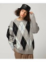 【SALE/70%OFF】tk.TAKEO KIKUCHI シャギーアーガイルニット ティーケータケオキクチ ニット ニットその他 グレー ブラウン ホワイト