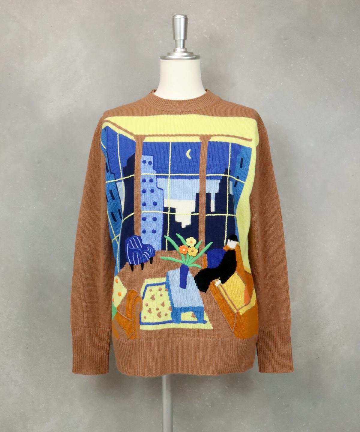 【SALE／40%OFF】STUDIO PICONE カシミヤ100%立体柄ニットプルオーバー スタジオピッコーネ トップス ニット ブラック ブラウン【送料無料】