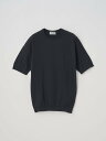 JOHN SMEDLEY 半袖コットンニットTシャツ | KIELL | 30G MODERN FIT ジョンスメドレー トップス ニット ブラック【送料無料】