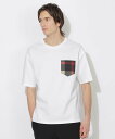 CB CRESTBRIDGE チェックポケットTシャツ ブルーレーベル / ブラックレーベル・クレストブリッジ トップス その他のトップス ネイビー ピンク ホ...
