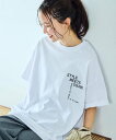 【SALE/5%OFF】FREAK'S STORE ビッグシルエット デザイン刺繍 ヘムコード クルーネック Tシャツ 【限定展開】 25SS フリークスストア トップス カットソー・Tシャツ ベージュ ブラック グレー ホワイト