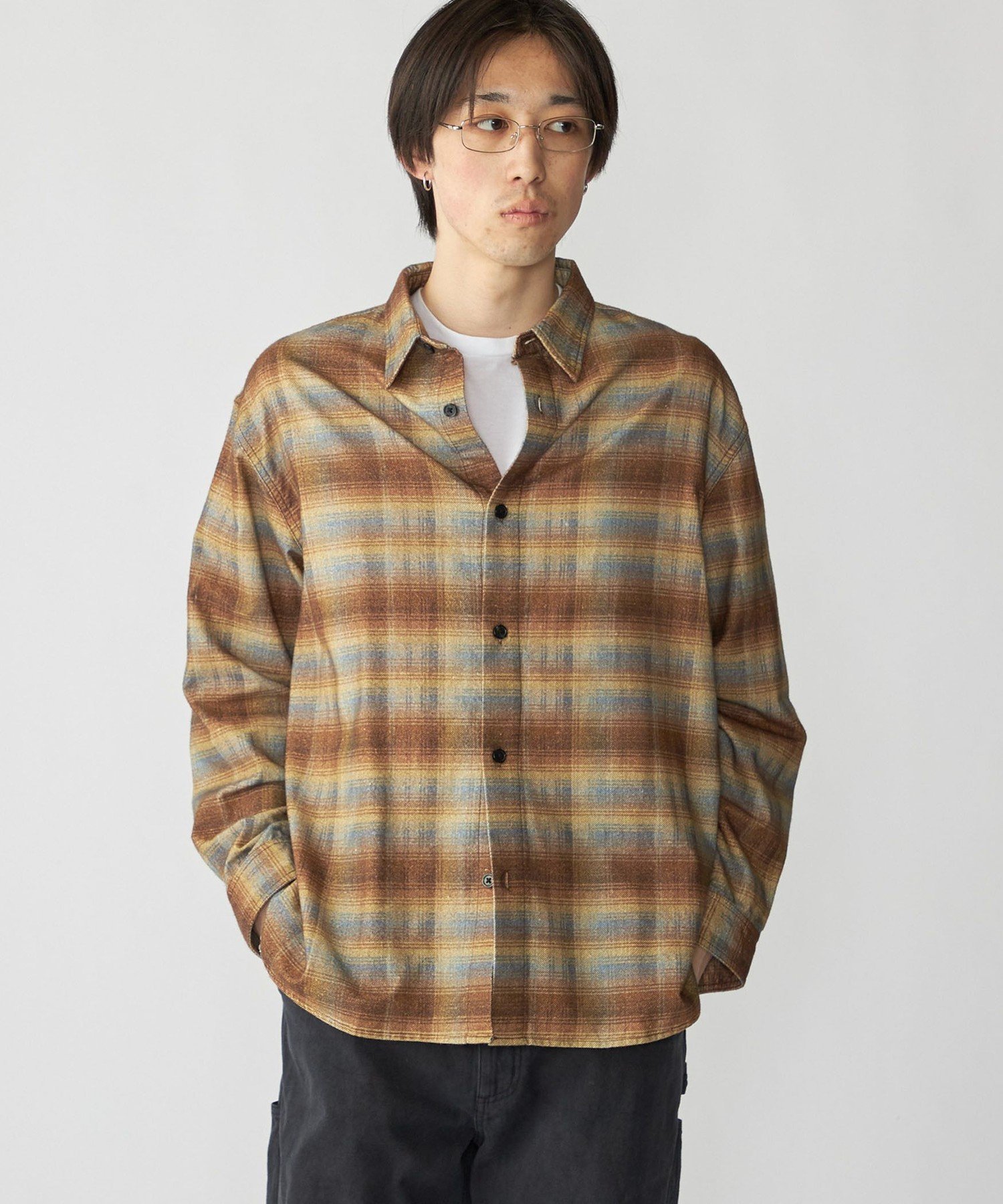 SHIPS MEN City Ambient Products: ＜洗濯機可能＞レギュラー プリント フランネル チェック シャツ シ..