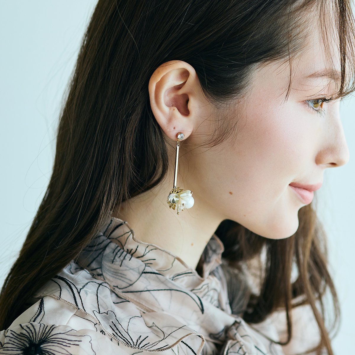 Audie a Muses ビジューパール調バーピアス ローズティアラ アクセサリー・腕時計 ネックレス ゴールド【送料無料】