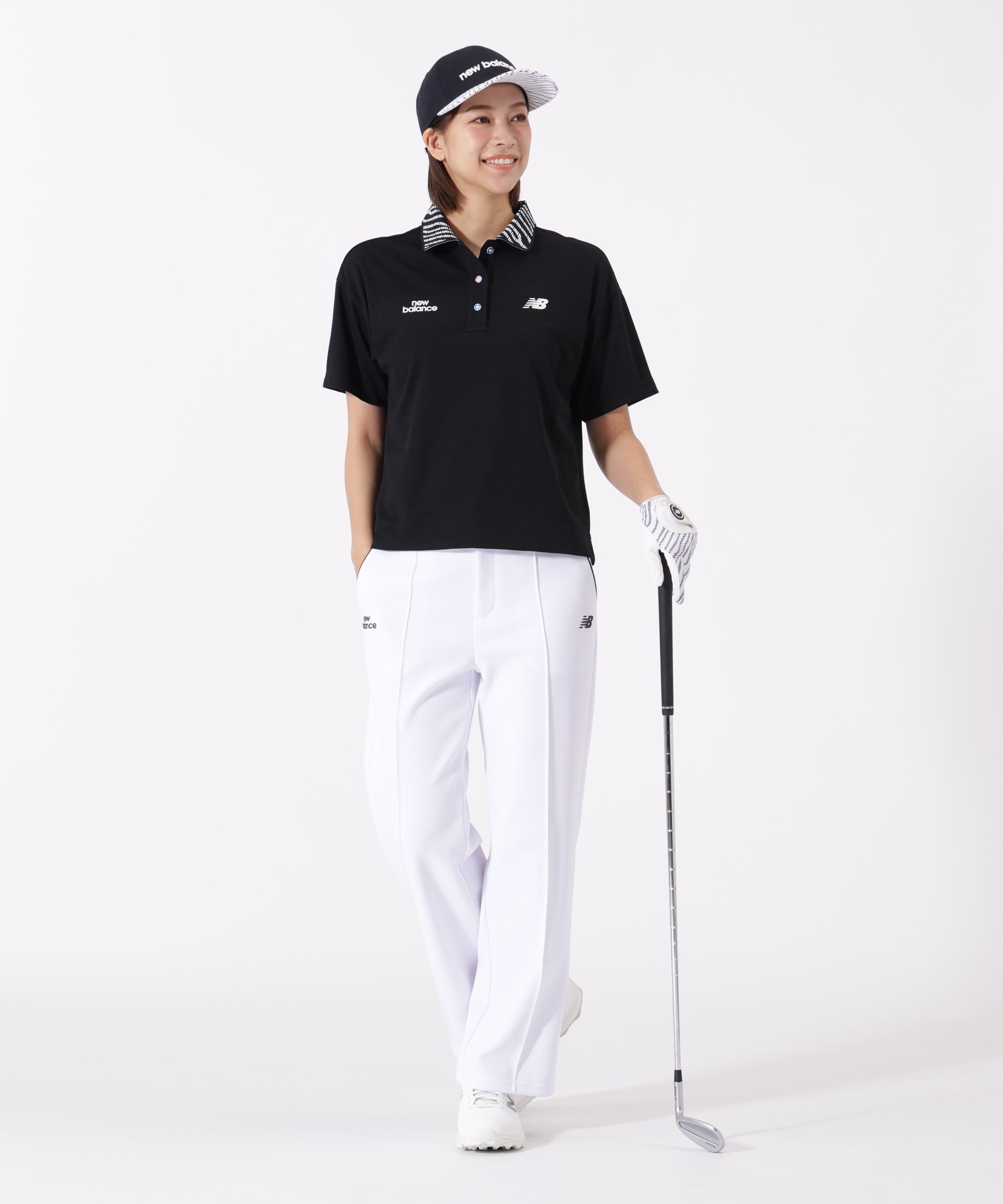 Golf スウェット ストレート ロングパンツ (WOMENS) ニューバランスゴルフ パンツ その他のパンツ ブラック ホワイト