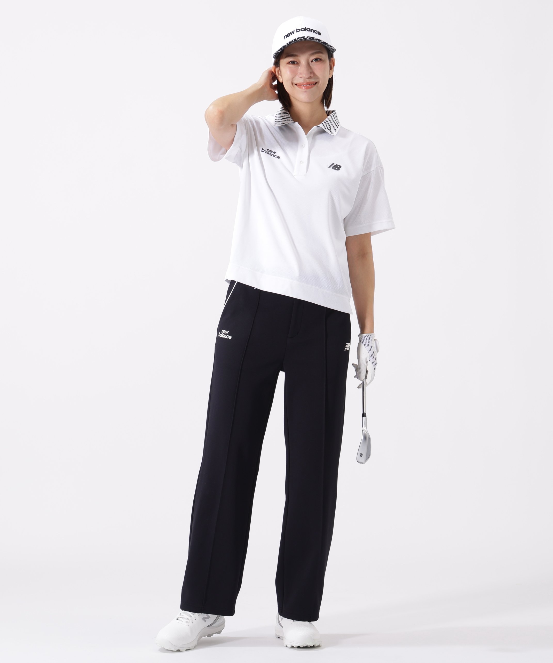 New Balance Golf スウェット ストレート ロングパンツ (WOMENS) ニューバランスゴルフ パンツ その他のパンツ ブラック ホワイト【送料無料】