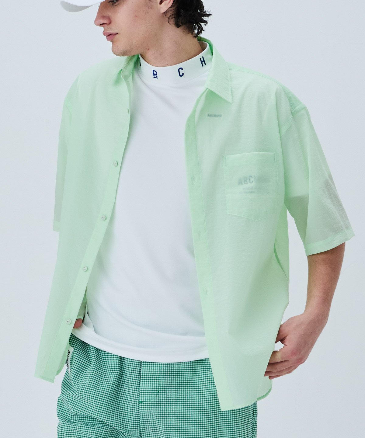 【アルチビオ公式】【メンズ】撥水冷感シアーシャツ アルチビオ トップス シャツ・ブラウス ホワイト