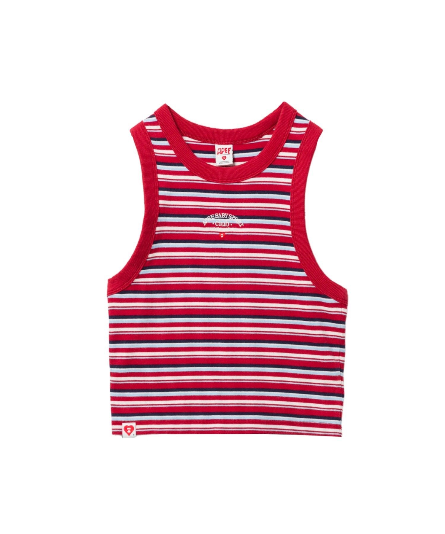 APEE BABY EMBROIDERY STRIPE CROP TANK TOP ア ベイシング エイプ トップス ノースリーブ・タンクトップ ブルー