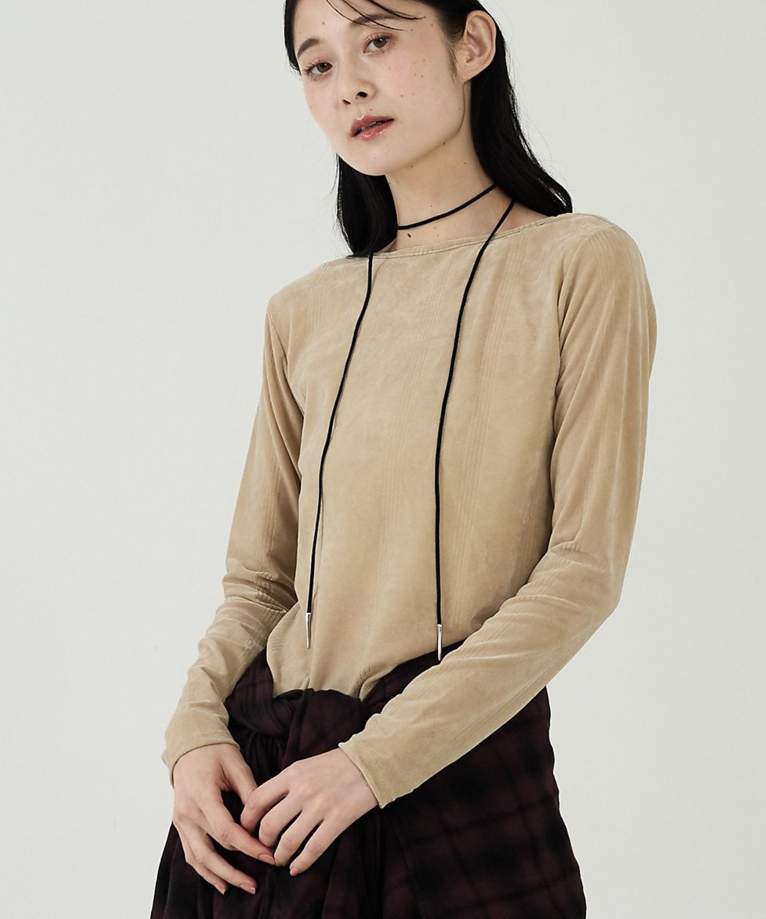 Rouge vif la cle 【Robert P Miller ｜ ロバート・ピー・ミラー】Flocky t ルージュ・ヴィフ ラクレ トップス カットソー・Tシャツ ブラック ベージュ ワインレッド