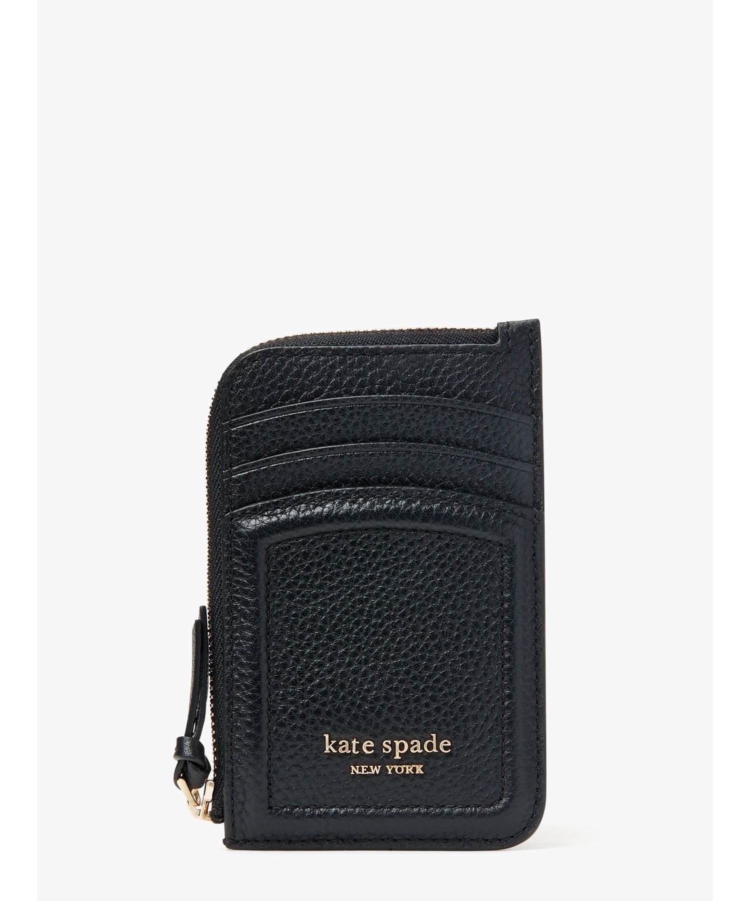 kate spade new york ノット ジップ カードホルダー ケイトスペードニューヨーク 財布・ポーチ・ケース 名刺入れ・カードケース ブラック【送料無料】