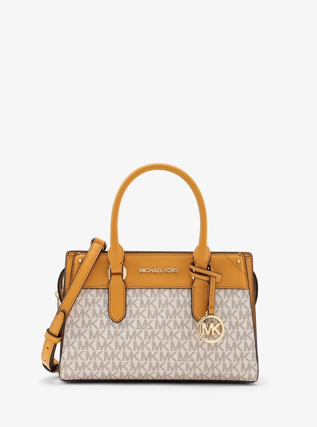 マイケルコース ハンドバッグ 【SALE／65%OFF】MICHAEL KORS MIRREN サッチェル スモール - MKシグネチャー マイケルコース マイケル・コース バッグ ハンドバッグ イエロー【送料無料】