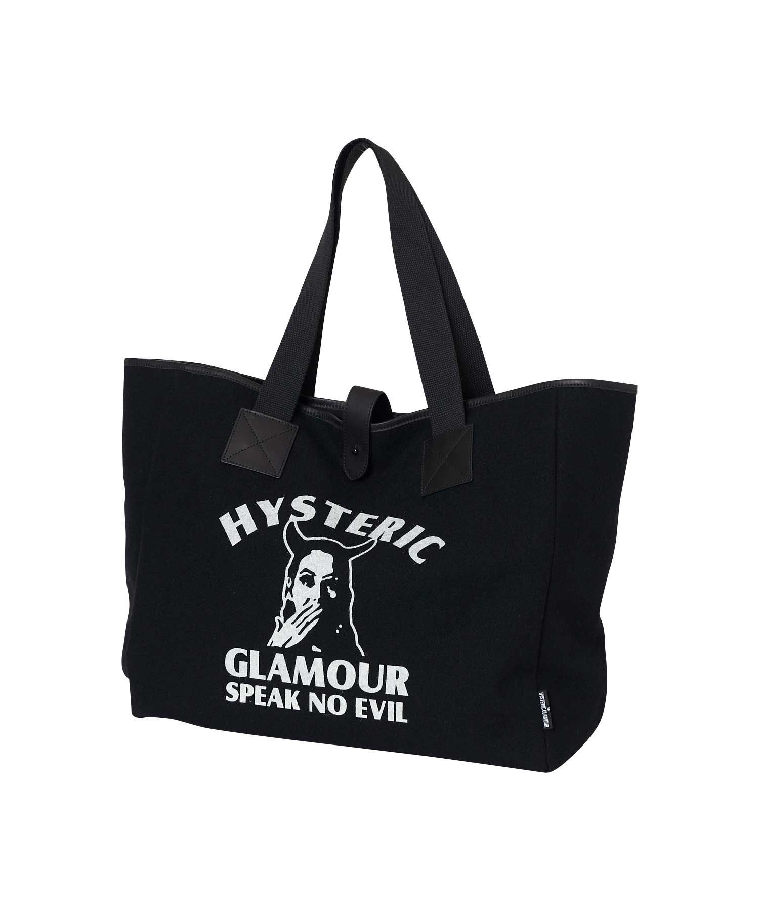 HYSTERIC GLAMOUR SPEAK NO EVIL トートバッグ ヒステリックグラマー バッグ その他のバッグ ブラック レッド【送料無料】