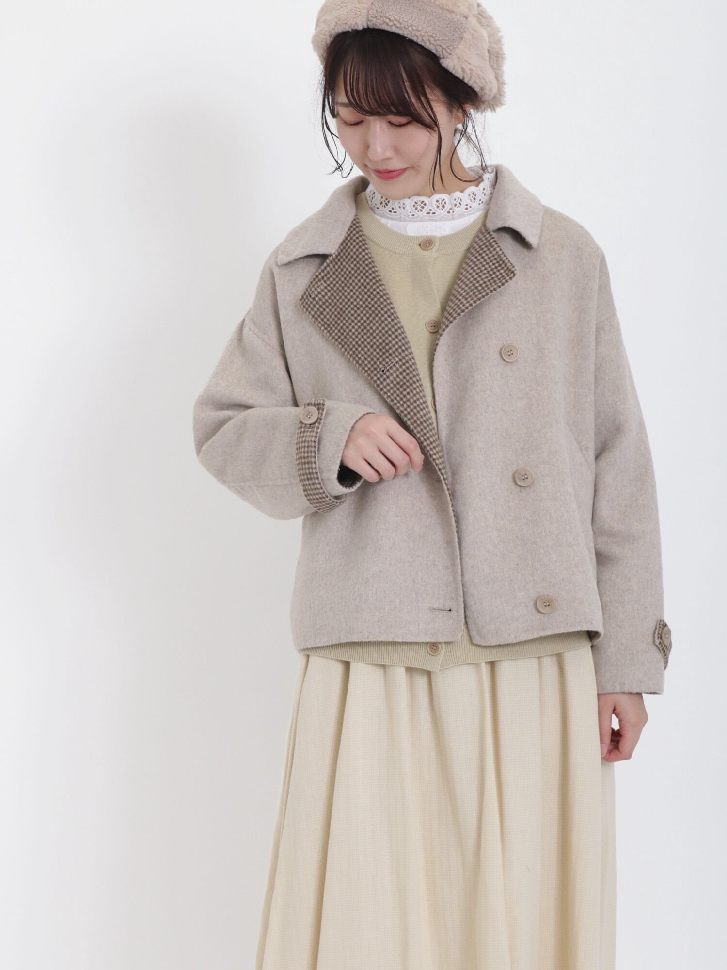 サマンサモスモス 服 レディース 【SALE／49%OFF】Samansa Mos2 ダブルフェイスショートコート サマンサモスモス ジャケット・アウター その他のジャケット・アウター ベージュ ネイビー ブラウン【送料無料】