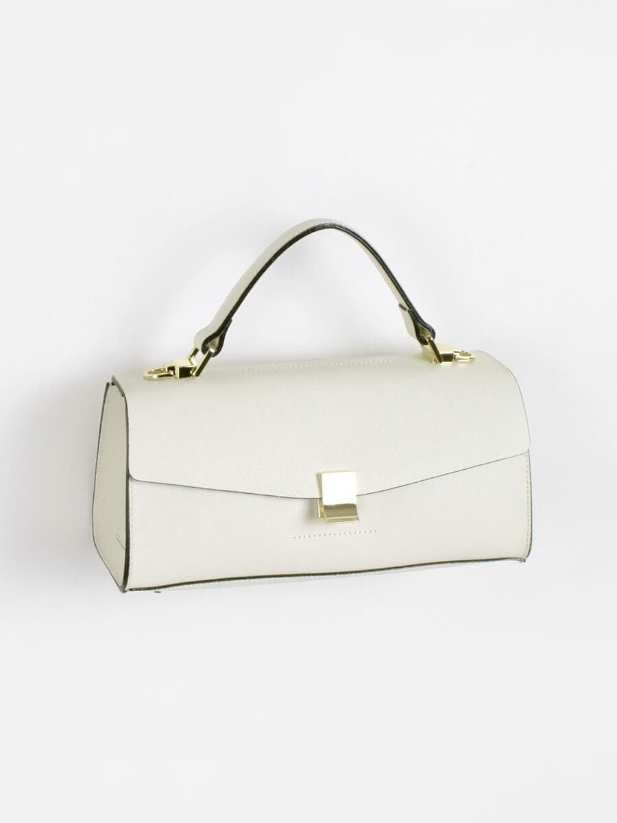 Aga スクエアワンハンドルバッグ(White/Black) ラシュッド バッグ ハンドバッグ ブラック ホワイト【送料無料】