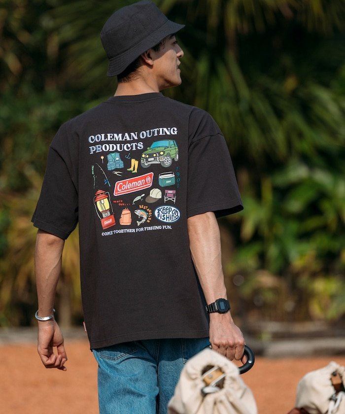 【SALE／31%OFF】Coleman 別注 coleman fishing goods SS TEE 25SS フリークスストア トップス カットソー・Tシャツ グレー ホワイト【送料無料】