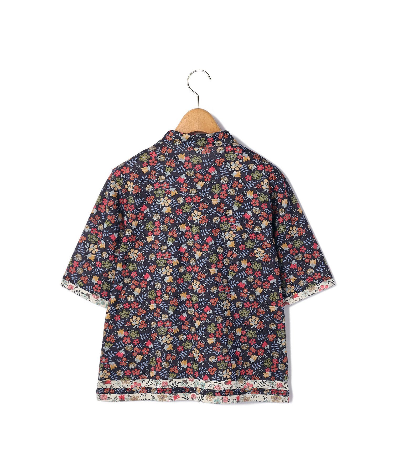【SALE／43%OFF】KEITH Edenham Border Liberty Print Polo Collar Cut&Sewn キース トップス カットソー・Tシャツ ホワイト ネイビー【送料無料】