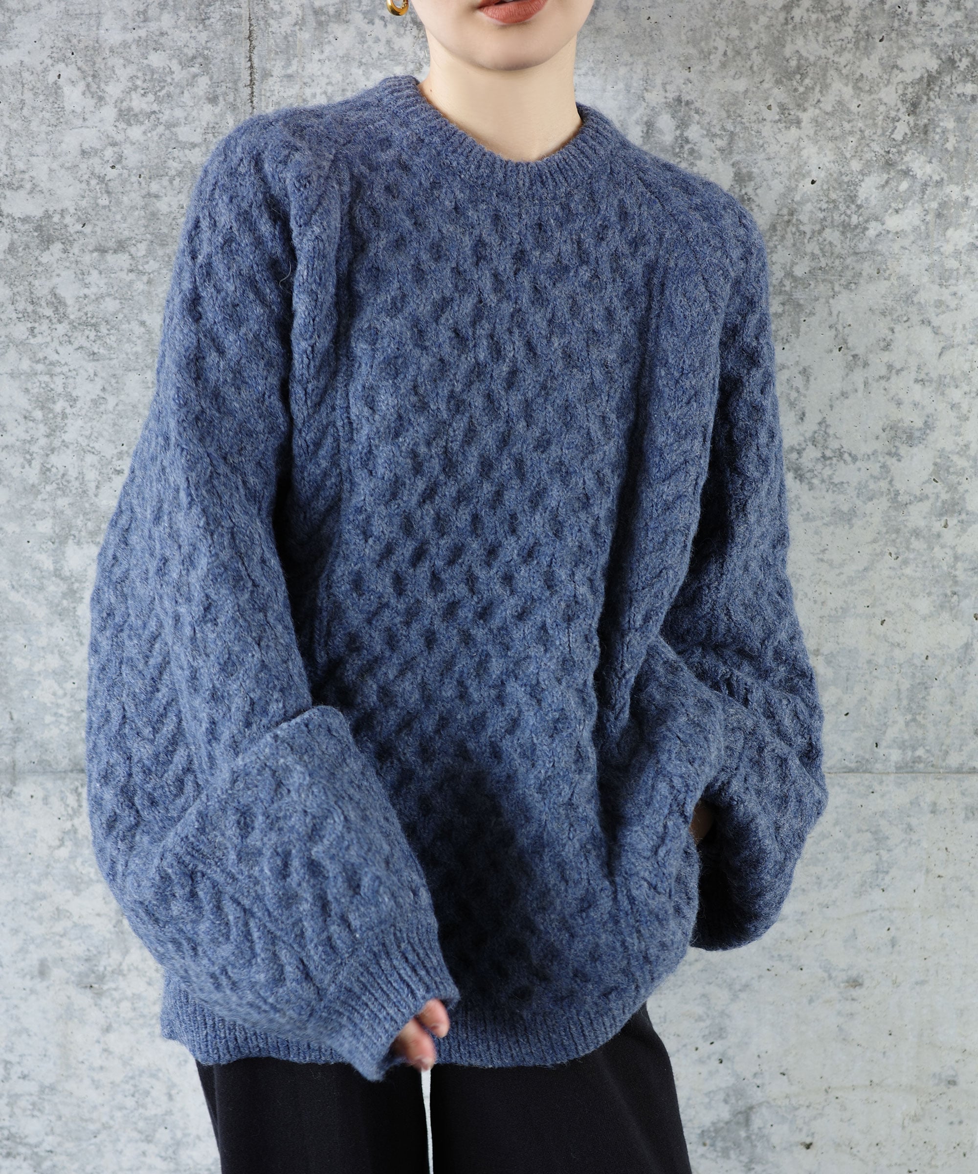 SELECT MOCA 【人気インフルエンサーコラボbySON】オーバーサイズハニカムニット セレクトモカ トップス ニット