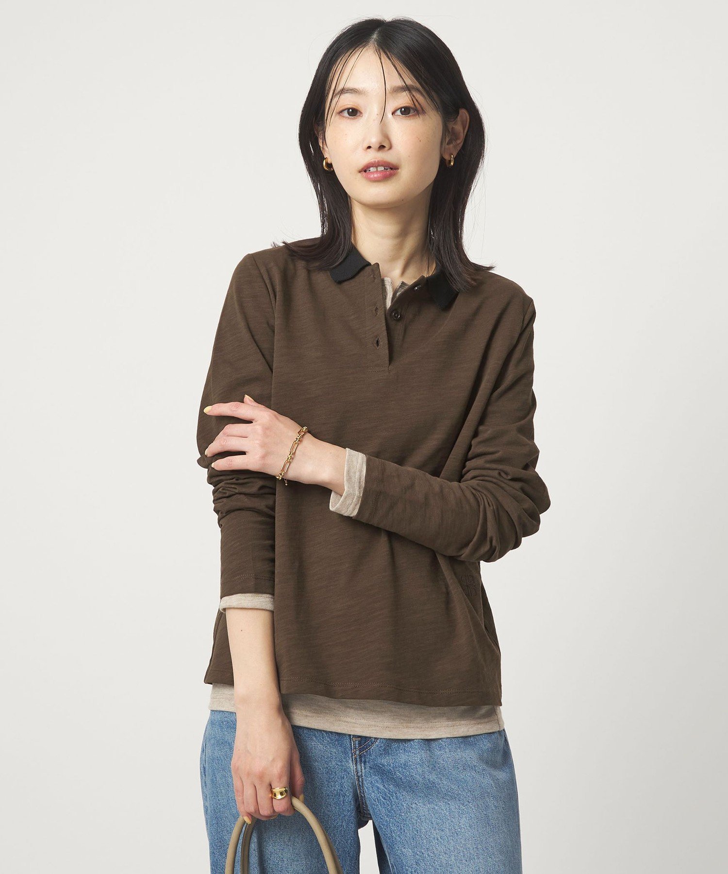 UNITED ARROWS green label relaxing 【別注】＜PROTAGONISTA＞ポロシャツ ユナイテッドアローズ グリーンレーベルリラクシング トップス ポロシャツ ブラウン ブルー【送料無料】