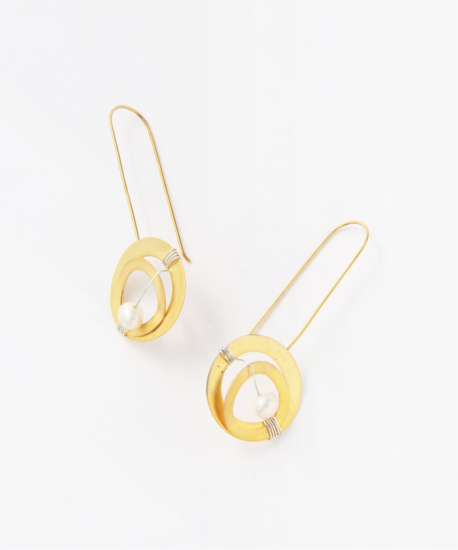 SCALABLANCHE SCALABLANCHE/(W)Handmade2サークルパールピアス(SV925) スカラ アクセサリー・腕時計 ピアス ゴールド【送料無料】