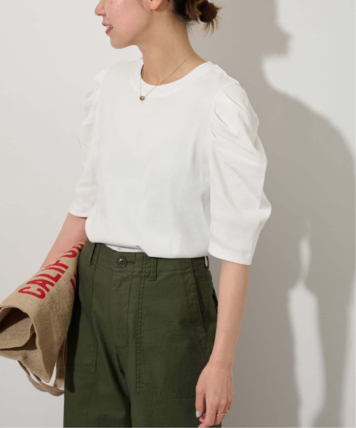JOURNAL STANDARD relume 《WEB限定追加4》スリーブコンシャスプルオーバー ジャーナル スタンダード レリューム トップス カットソー・Tシャツ ホワイト ブラック