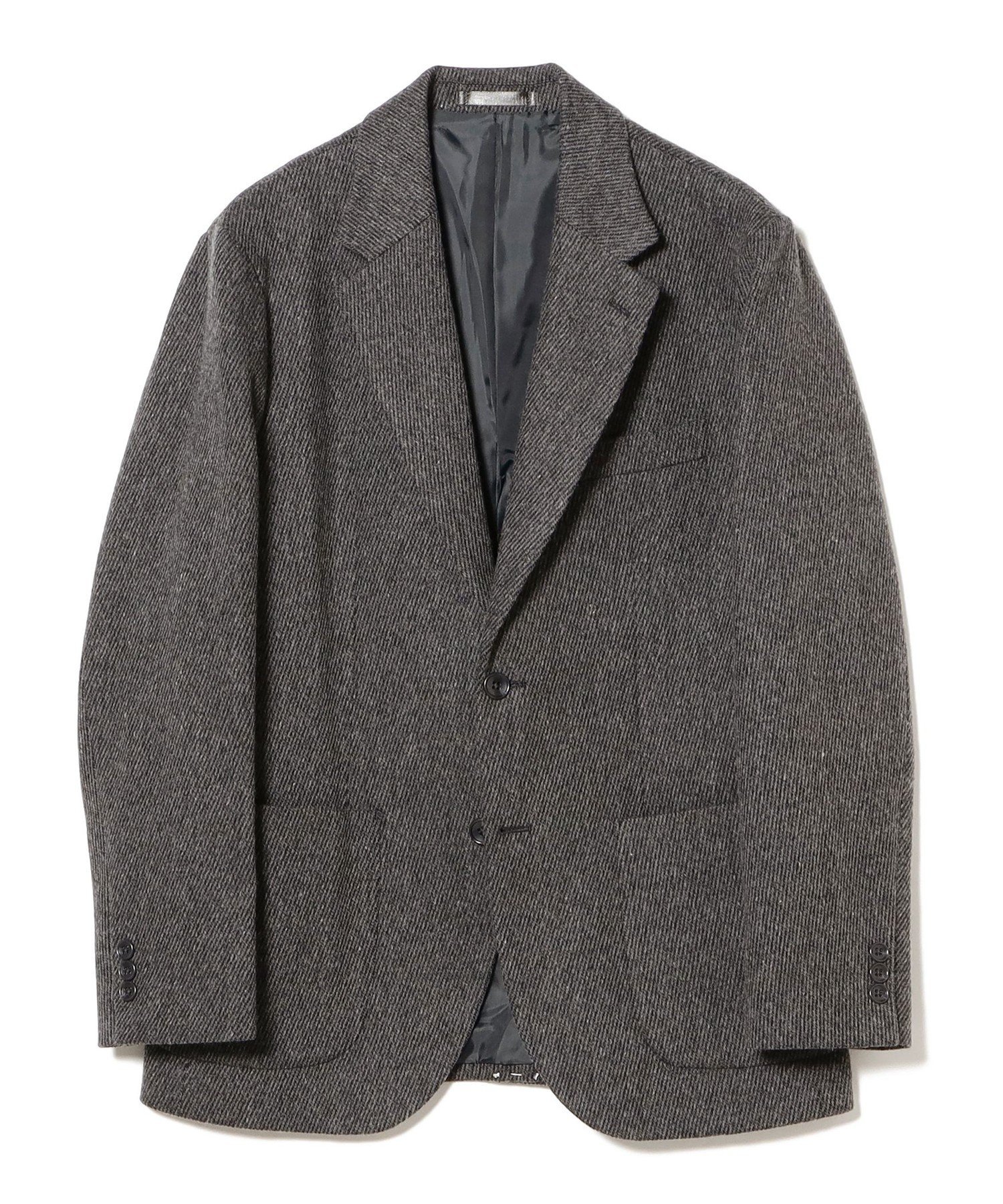 B:MING by BEAMS RE:NEWOOL(R) ウールカシミヤ カルゼ 2ボタン ジャケット ビームス アウトレット ジャケット・アウター テーラードジャケット・ブレザー ネイビー グレー