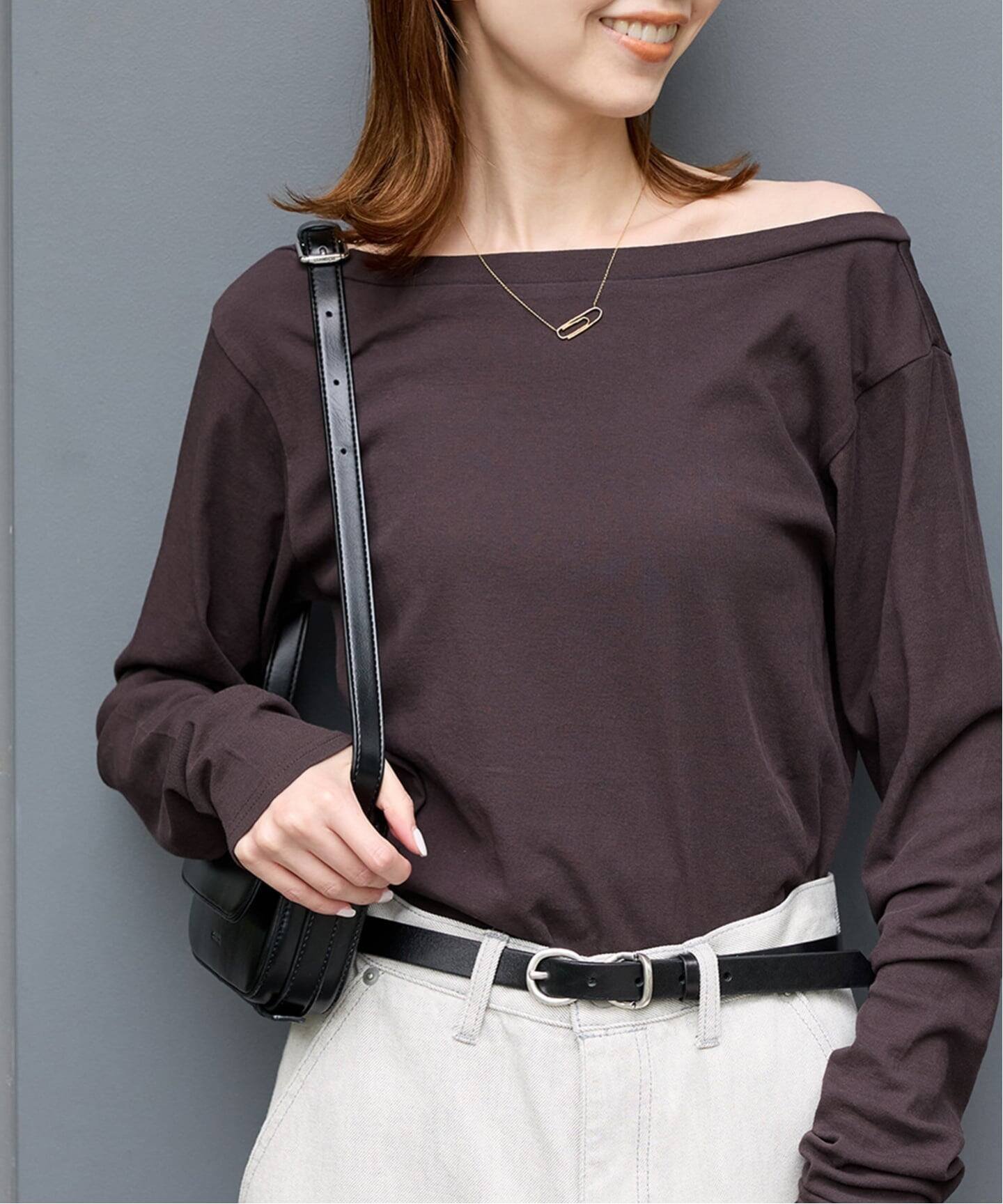 JOURNAL STANDARD 《追加》シアーフライス2WAYロングスリーブ ジャーナル スタンダード トップス カットソー・Tシャツ ホワイト ブラック ブラウン