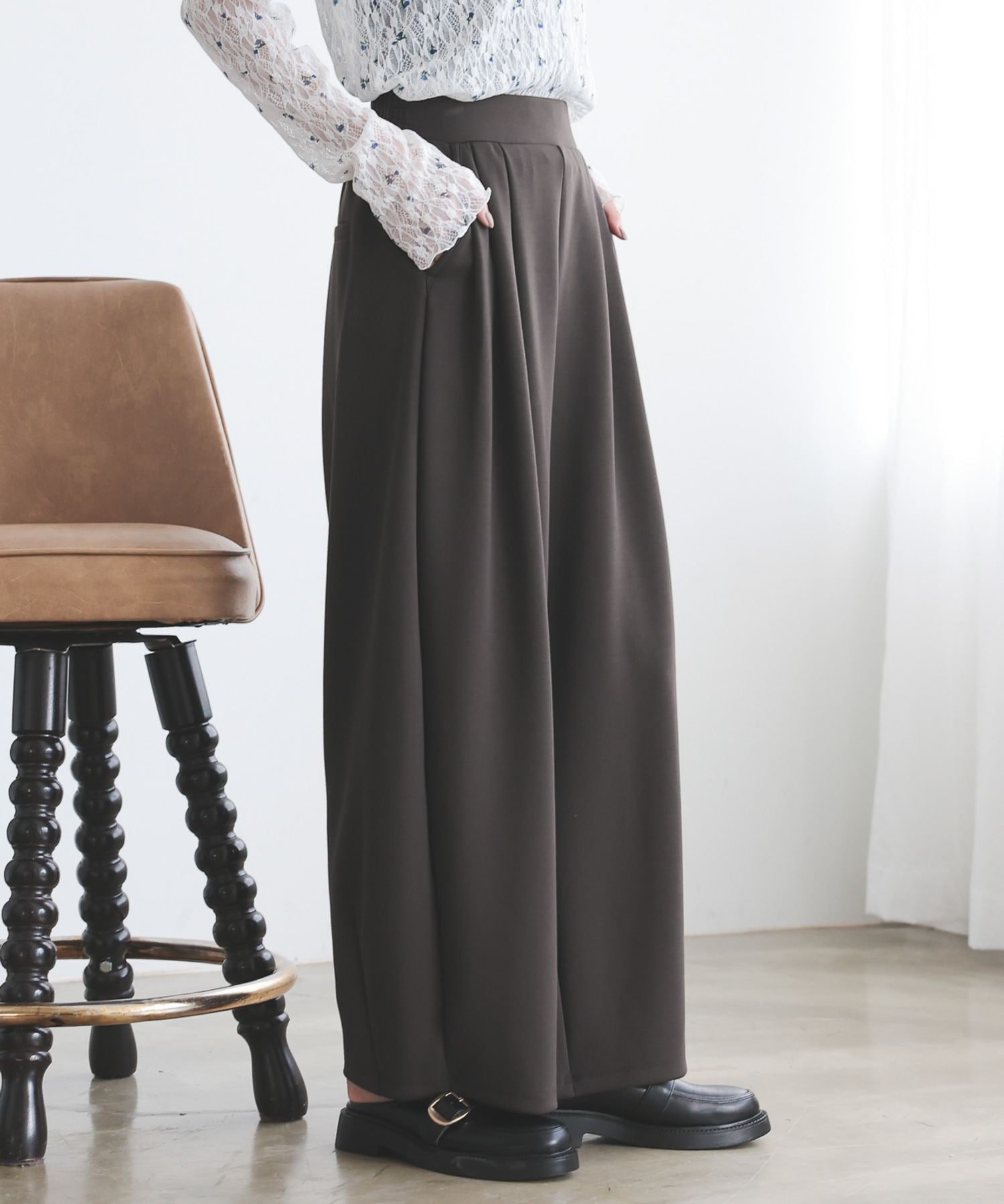 GLOBAL WORK フィブリルイージーコクーンパンツ/684549 グローバルワーク パンツ その他のパンツ ブラウン ブラック ネイビー ブルー【送料無料】 stylife-15796304 Rakuten Fashion サンプル画像2