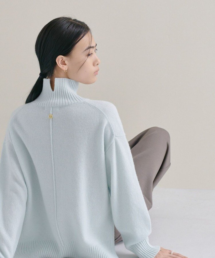cloenc Relaxy Rich カシミヤ混 ハイネックニット【美フォルム】 クロエンス トップス ニット ベージュ ホワイト レッド ピンク