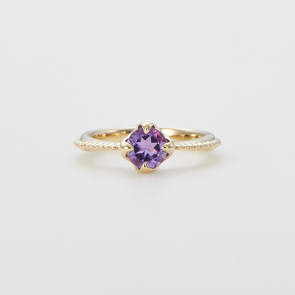 agete ＜2月誕生石＞K10アメジストベビーリング アガット アクセサリー・腕時計 リング・指輪 パープル..