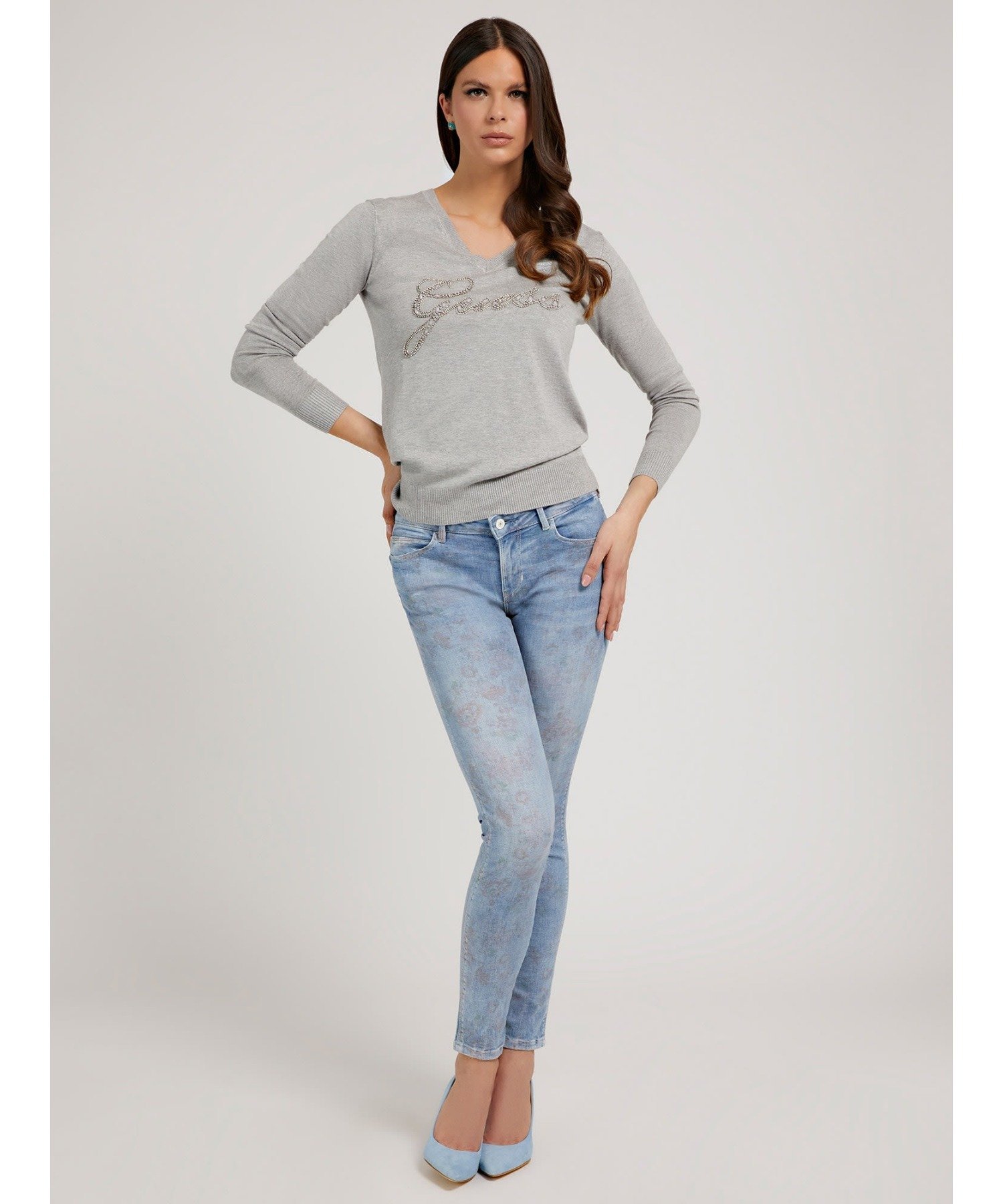GUESS デニムパンツ ジーンズ (W)All Over Print Denim Pants ゲス パンツ ジーンズ・デニムパンツ ブルー