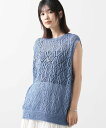 【SALE/50%OFF】Gready Brilliant すかし柄ホールガーメントベスト グレディブリリアン トップス ベスト・ジレ ベージュ ブルー【送料無...