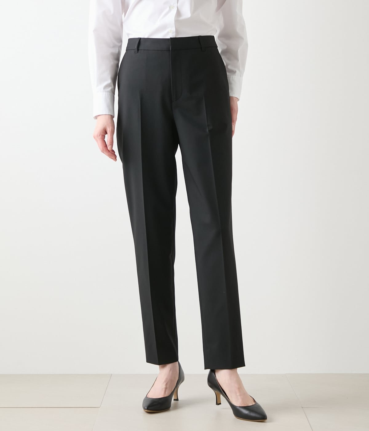 NEWYORKER WOMEN 【ウォッシャブル】2WAYストレッチツイル テーパードパンツ ニューヨーカー パンツ スラックス・ドレスパンツ ブラック