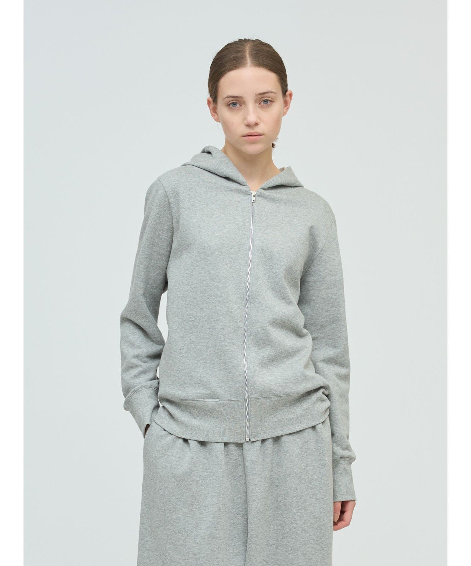 mizuiro ind mizuiro ind 裏起毛ジップパーカー マーコート トップス カットソー・Tシャツ ホワイト ブラック グレー【送料無料】