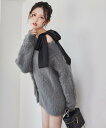 one after another NICE CLAUP 【PremiumOrder】メリーカールチュニックニット ワンアフターアナザー ナイスクラップ トップス ニット ホワイト グレー ブルー ピンク【送料無料】