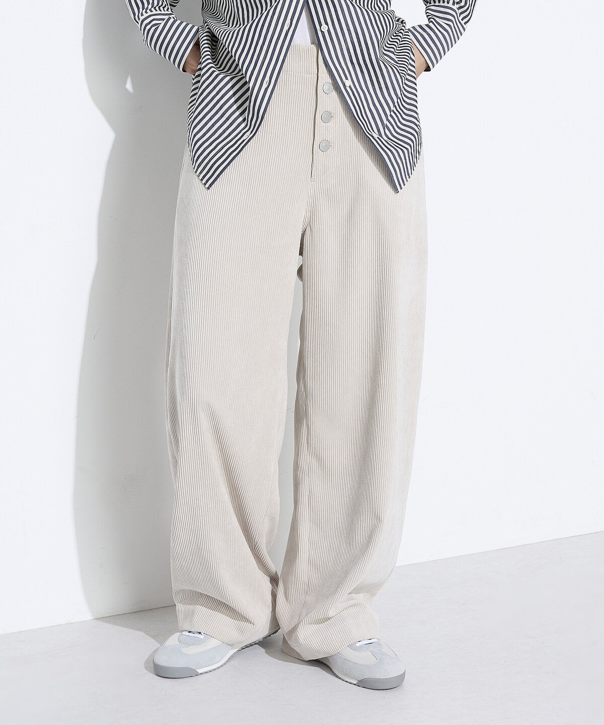 COMME CA Wardrobe コーデュロイ パンツ コムサ パンツ その他のパンツ ベージュ ブラック【送料無料】