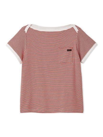 【SALE／50%OFF】Mila Owen ボートネックコンパクトTシャツ ミラオーウェン トップス カットソー・Tシャツ レッド ブラック stylife-15528579 Rakuten Fashion サンプル画像3