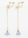 カヤ 花飾り色房イヤリング アミナコレクション アクセサリー・腕時計 イヤリング・イヤーカフ ホワイト パープル レッド ピンク グリーン ブルー(4)