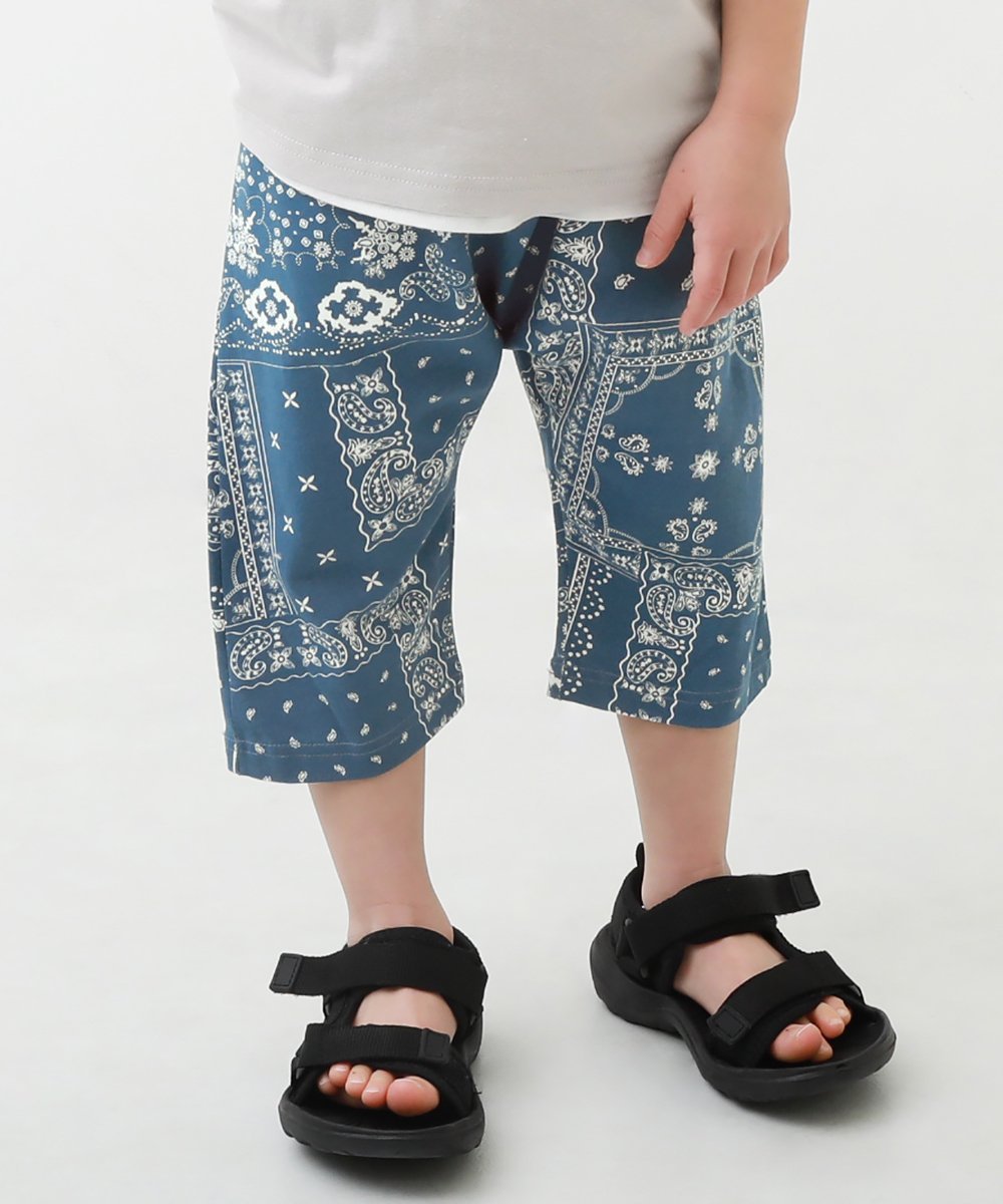 devirock 7分丈プリントサルエルパンツ デビロック 子供服 キッズ デビロック パンツ その他のパンツ ネイビー ブラック パープルのサムネイル