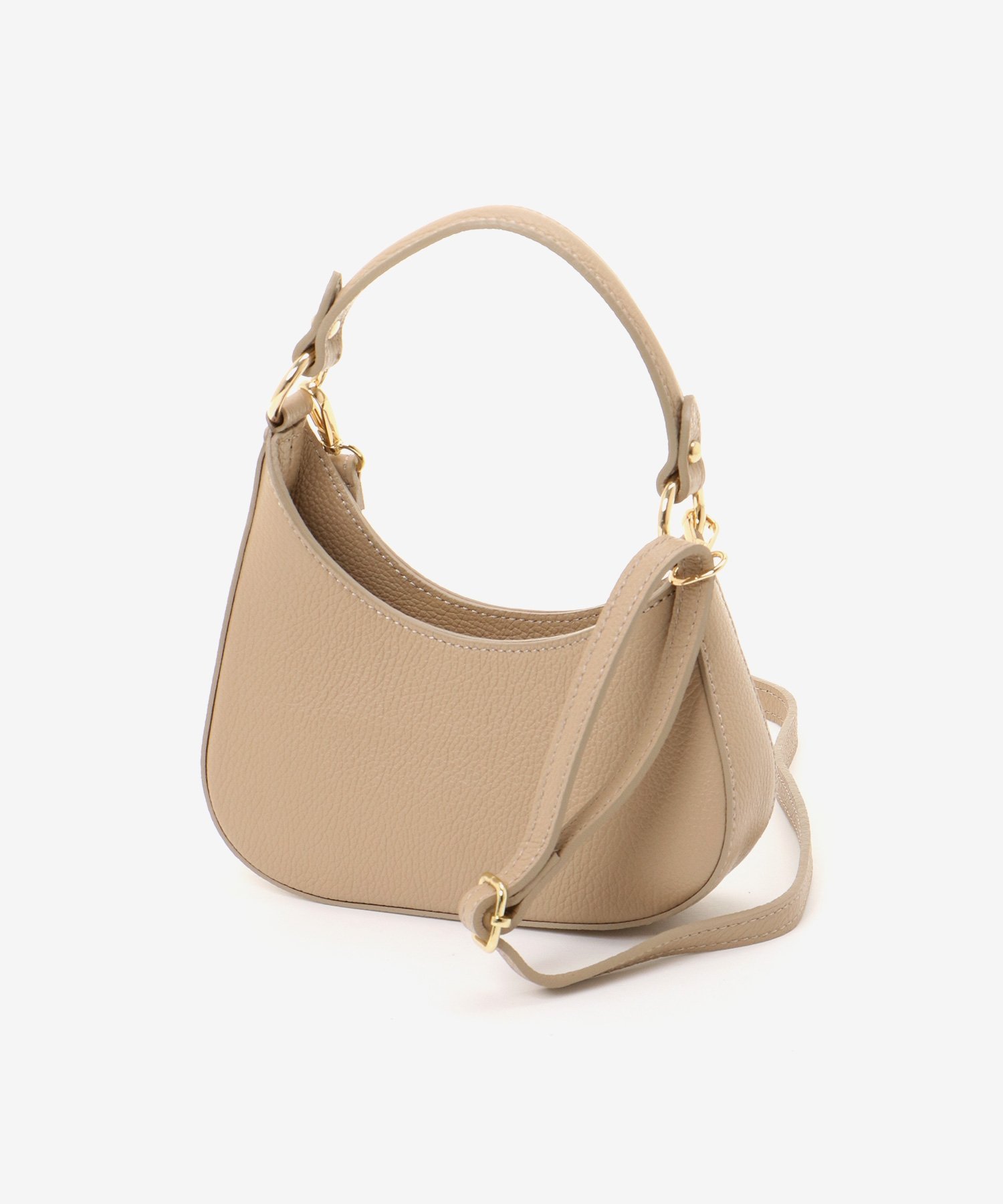 le.coeur blanc AULENTTIハーフムーンミニショルダー ルクールブラン バッグ ショルダーバッグ ブラック ベージュ【送料無料】