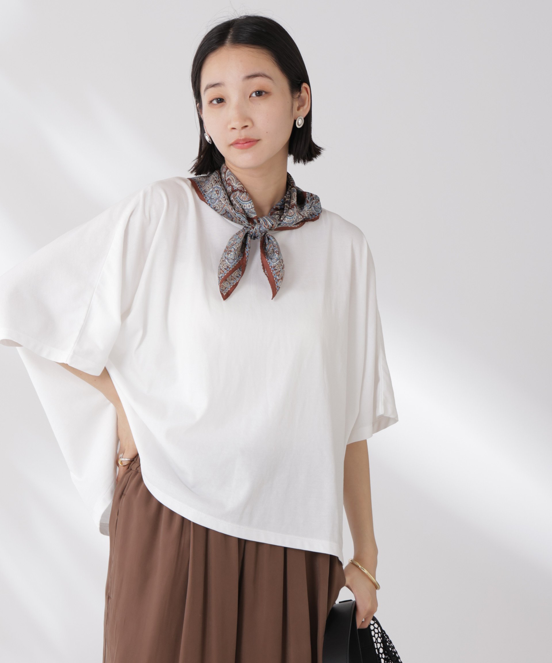 【SALE／60%OFF】NANO universe 吸水速乾抗菌防臭ドルマンワイドトップス ナノユニバース トップス カットソー・Tシャツ ホワイト ブラック グレー stylife-15126446 Rakuten Fashion サンプル画像3