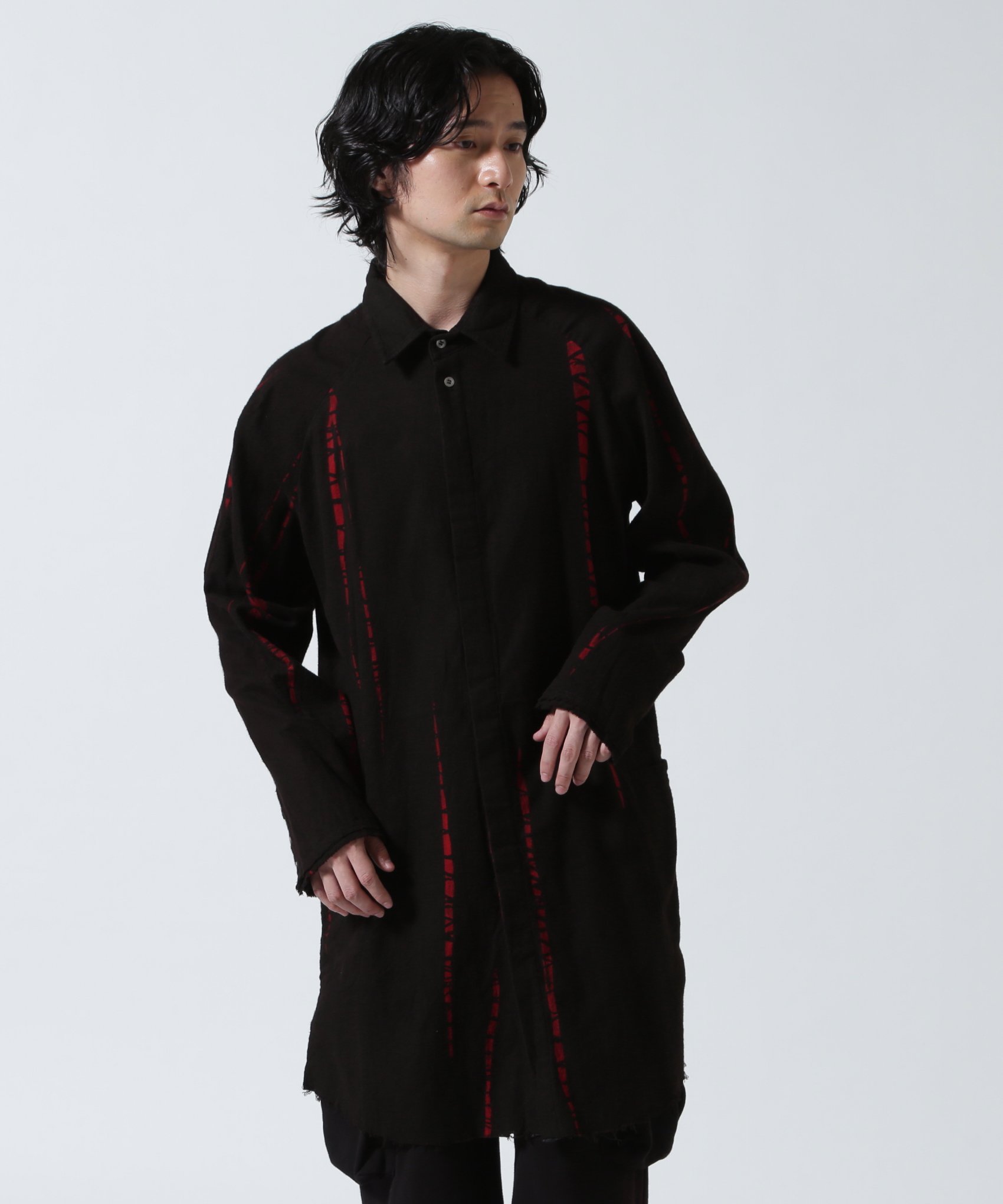 ROYAL FLASH KMRii/ケムリ/Shadow Vine Long Flannel Shirt ロイヤルフラッシュ トップス シャツ・ブラウス レッド