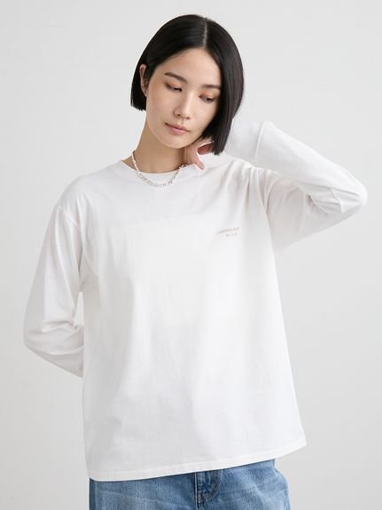 MIESROHE グラフィックロングスリーブT ミースロエ トップス カットソー・Tシャツ ホワイト グレー ベージュ