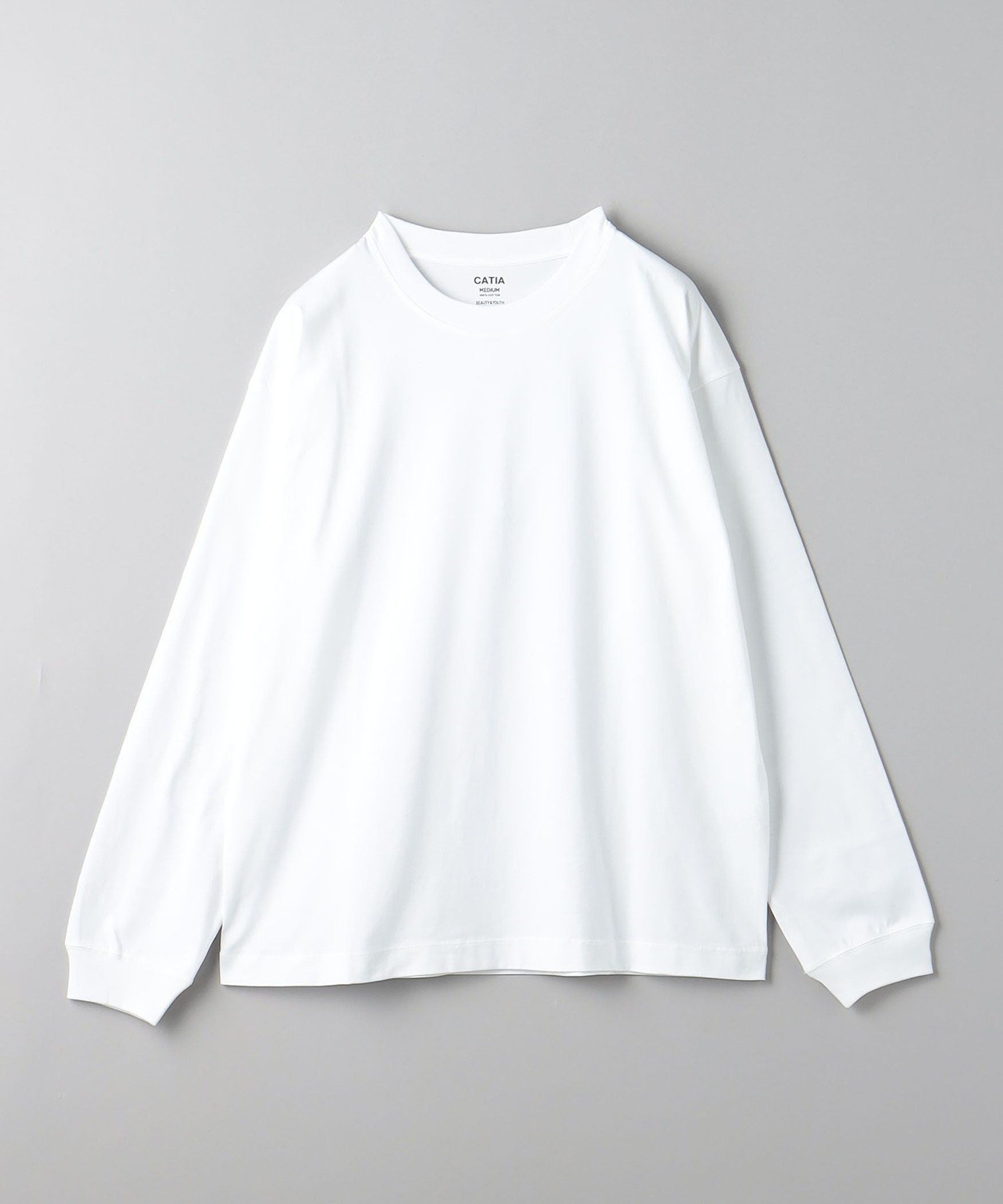 BEAUTY YOUTH UNITED ARROWS CATIA ANTI クルーネック ロングスリーブ Tシャツ -抗菌 防臭機能付き- ビューティー＆ユース ユナイテッドアローズ トップス カットソー Tシャツ ホワイト ブラック【送料無料】