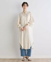 【SALE／30 OFF】INED 《INED CLARO》ロンドンストライプシャツワンピース イネド ワンピース ドレス シャツワンピース ベージュ ブルー【送料無料】