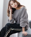 【SALE/60%OFF】mysty woman ピグメントスウェットプルオーバー ミスティウーマン トップス スウェット・トレーナー ホワイト グリーン グレ...