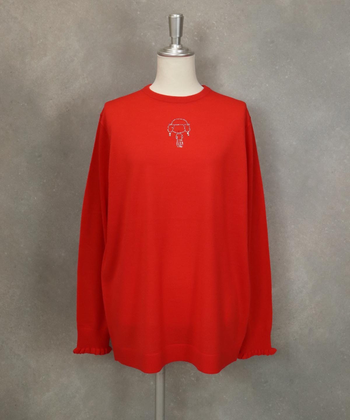 【SALE／40%OFF】STUDIO PICONE ウール100%ストーンピコニットプルオーバー スタジオピッコーネ トップス ニット レッド ピンク ブルー グレー オレンジ【送料無料】